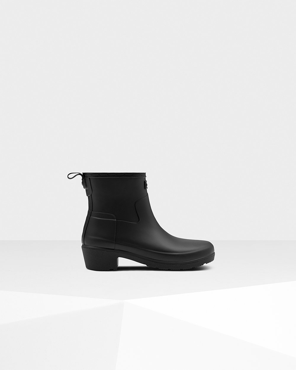 Botas De Salto Hunter Feminina Pretas - Refined Slim Fit Baixo Ankle - 67EFBJUYV
